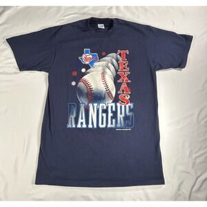 Vintage Velva Sheen Texas Rangers MLB Baseball Shirt Size‎ Men's Large